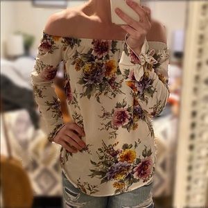 One Clothing Off the Shoulder Long Sleeve Top